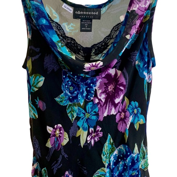 Connected Apparel Floral Slip Dress, Size Small - Picture 4 of 13